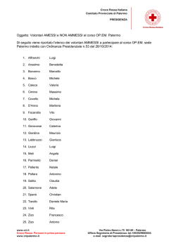 elenco ammessi corso Op.Em. - Croce Rossa Italiana