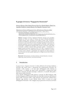 Il gruppo di ricerca “Ingegneria Strutturale”