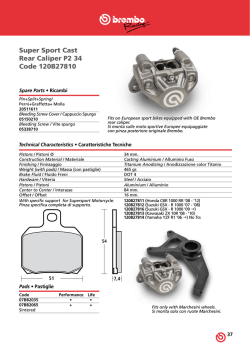 Catalogo BREMBO RACING Pinze Posteriori