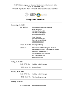 Tagungsprogramm - Deutschlektoren in Italien