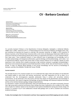 CV -‐ Barbara Cavalazzi