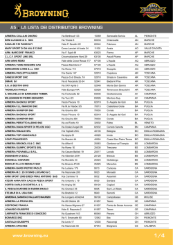 A5 &bull; LA LISTA DEI DISTRIBUTORI BROWNING