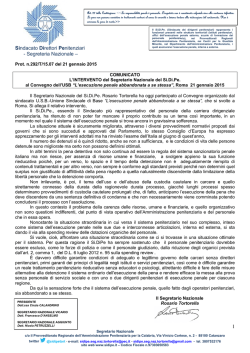 292-15.07 del 21.01.2015 COMUNICATO Intervento del