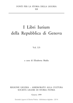 I Libri Iurium della Repubblica di Genova