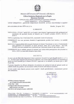 Decreto ed elenchi n. 1, 2 e 3 - Ufficio VIII ambito territoriale per la