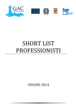 SHORT LIST PROFESSIONISTI - GAC TERRE DI MARE scarl