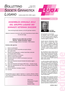 BOLLETTINO SOCIET&agrave; GINNASTICA LUGANO
