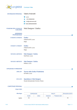Curriculum Vitae - Valerio Antonetti