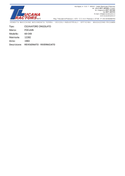 Scheda Tecnica POCLAIN 60 CKB