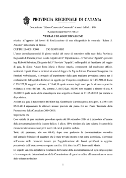 Aggiudicazione - Provincia Regionale di Catania