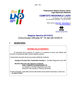 Com. Uff. LND ECC-PRO-JUR 29.10.2014