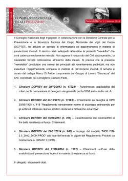 newsletter CNI prevenzione incendi - numero 2/2014