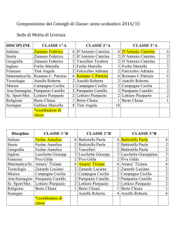 CONSIGLI DI CLASSE 2014-2015 - Istituto Comprensivo di