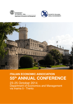 ITALIAN ECONOMIC ASSOCIATION 55th ANNUAL CONFERENCE