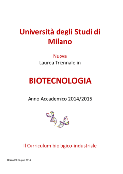 biotecnologia - Università degli Studi di Milano