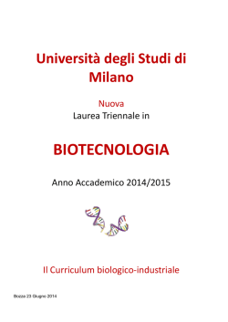 biotecnologia - Universit&agrave; degli Studi di Milano