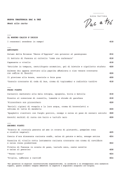 NUOVA TRATTORIA DAC A TR&Aacute; Men&ugrave; alla carta