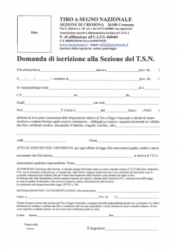 Modulo di Iscrizione al TSN Cremona