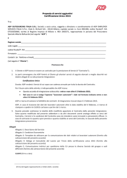 Modulo Certificazione Unica CU 2015 Sipert