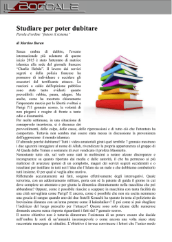 Studiare per poter dubitare