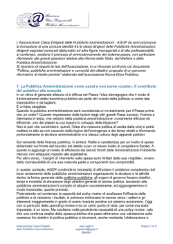La Pubblica Amministrazione come asset e non come costo.