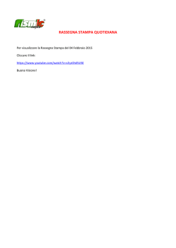 RASSEGNA STAMPA QUOTIDIANA