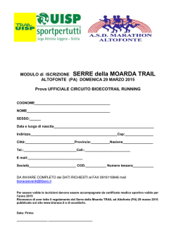 MODULO di ISCRIZIONE SERRE della MOARDA TRAIL