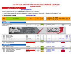 Calendario 2015 - Genova di corsa