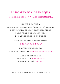 II DOMENICA DI PASQUA FRANCESCO