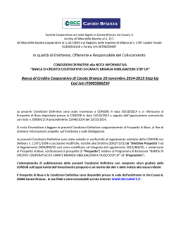 2019 step up - Banca di Credito Cooperativo di Carate Brianza