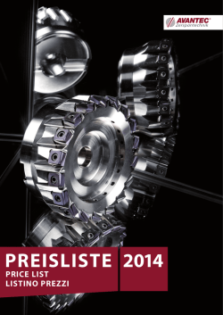 PREISLISTE 2014 - AVANTEC Zerspantechnik GmbH