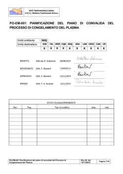 PC-EM-XX PROCESSO DI CONGELAMENTO RAPIDO DEL PLASMA
