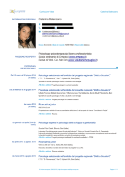 Caterina Balenzano Psicologa-psicoterapeuta libero professionista