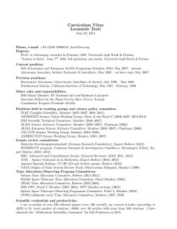 Curriculum Vitae Leonardo Testi - Osservatorio Astrofisico di Arcetri