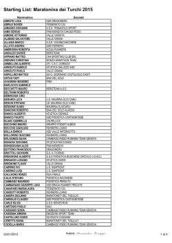 Starting List: Maratonina dei Turchi 2015