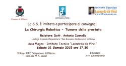 La Chirurgia Robotica - Tumore della prostata La S.S. &egrave; invitata a