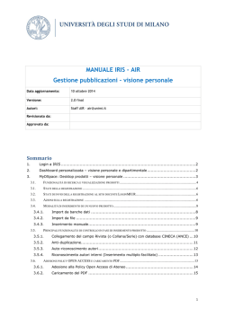 MANUALE IRIS - AIR Gestione pubblicazioni &ndash; visione personale