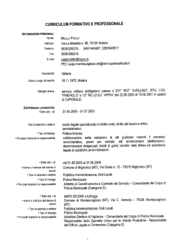 CURRICULUM FORMATIVO E PROFESSIONALE DI PAOLO MILILLO