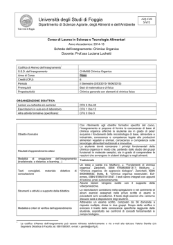 Programma - Universit&agrave; degli Studi di Foggia