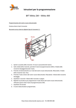 Istruzioni per la programmazione BFT Mitto 2M – Mitto 4M