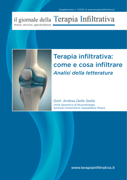 Terapia infiltrativa: come e cosa infiltrare