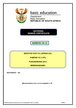 NATIONAL SENIOR CERTIFICATE KEREITE YA 12