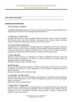 CV. carmosino - Universit&agrave; degli Studi della Basilicata