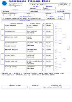Sorteggio - Federazione Italiana Bocce