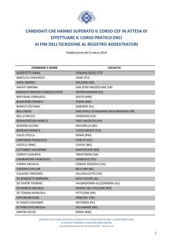 candidati che hanno superato il corso cef in attesa di