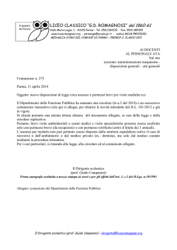 LICEO CLASSICO &ldquo;G.D. ROMAGNOSI&rdquo; dal 1860-61