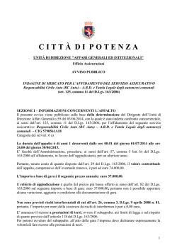 Assicurazione RCAuto 2014 - AVVISO definitivo