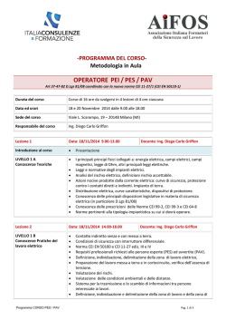 Metodologia in Aula OPERATORE PEI /PES /PAV