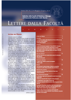 3. Lettere della Facolt&agrave; maggio-giugno 2014