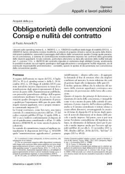 Obbligatoriet&agrave; delle convenzioni Consip e nullit&agrave; del contratto